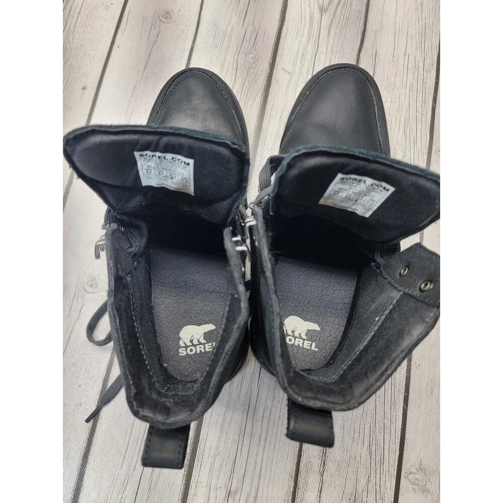 SOREL Ankeny II Mid Insulated Waterproof Boots Men's 9.5 US Black Leather OutDry